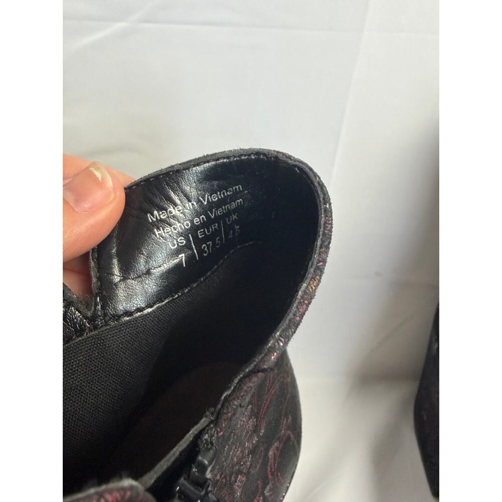 ALDO Metallic Brocade Chunky Ankle Booties Unique Paisley Purple 60s size 7 - Picture 6 of 10